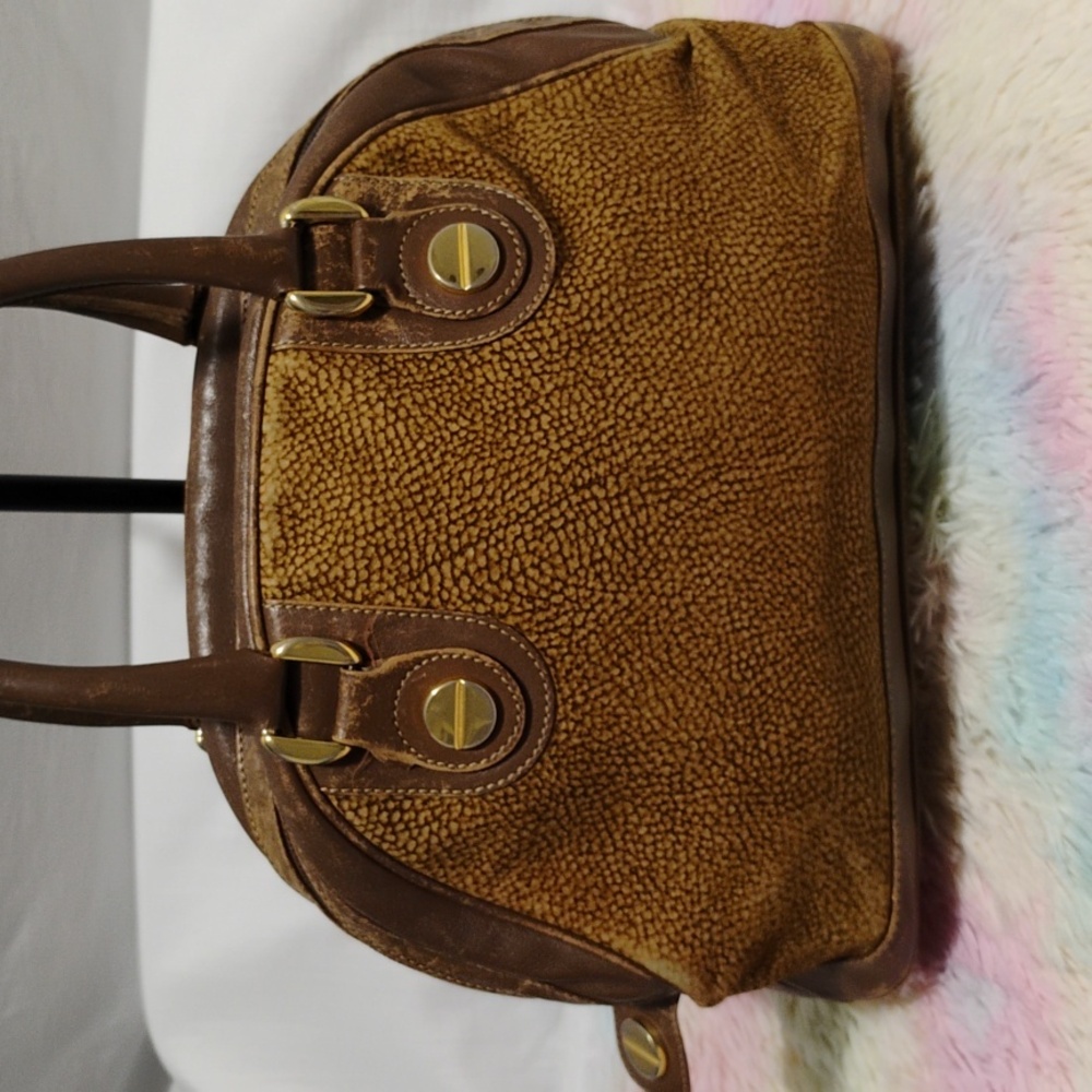 Borbonese Red Wall Quail Pattern Vintage Handbag - image 4